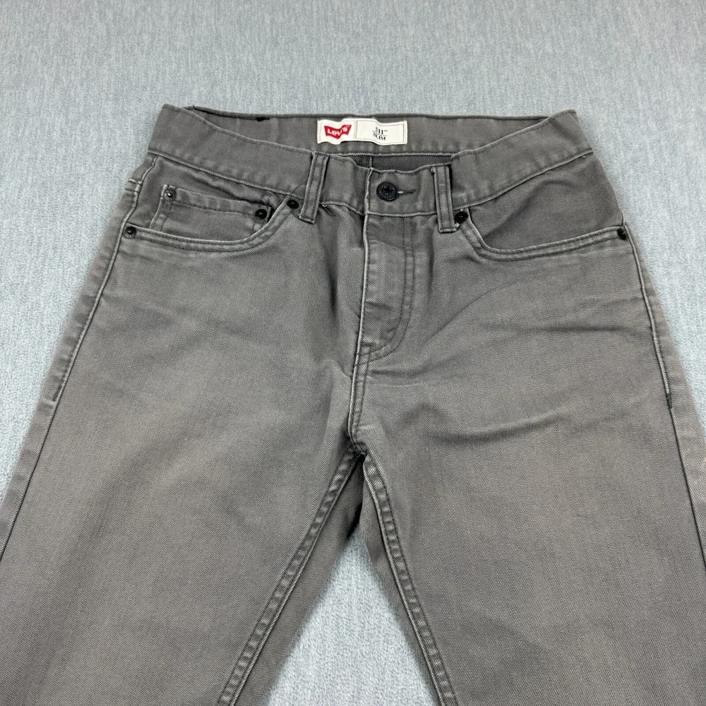 Levis 511 Pants‎ Youth Boys 18 Reg 29X29 Gray Stretch Slim Straight Leg Denim